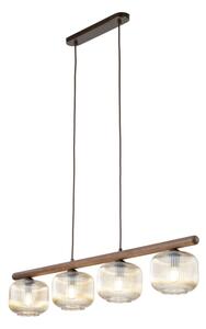 Lampadario a sospensione con cavo SALVIA 4xE14/10W/230V marrone/marrone fumé
