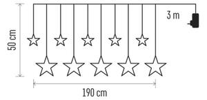 Catena luminosa LED da esterno 125 LED/1,9 m IP44 bianco caldo