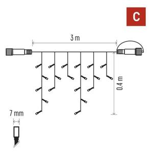 Catena LED per esterni 50xLED/3x0,4m IP44 bianco freddo
