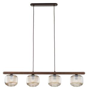 Lampadario a sospensione con cavo SALVIA 4xE14/10W/230V marrone/marrone fumé