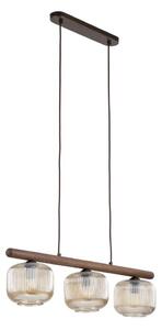 Lampadario a cavo SALVIA 3xE14/10W/230V marrone/marrone fumé