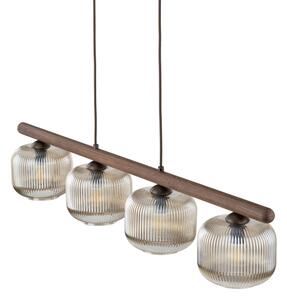 Lampadario a sospensione con cavo SALVIA 4xE14/10W/230V marrone/marrone fumé