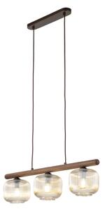 Lampadario a cavo SALVIA 3xE14/10W/230V marrone/marrone fumé