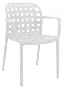 Sedia da Giardino Sharon 58x57,5x82,5 h cm in Polipropilene Bianca