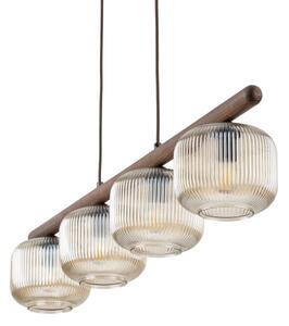 Lampadario a sospensione con cavo SALVIA 4xE14/10W/230V marrone/marrone fumé