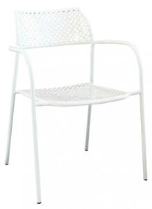 Sedia da Giardino Windsor Impilabile 56x56x78 h cm in Acciaio Bianco