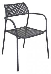 Sedia da Giardino Windsor Impilabile 56x56x78 h cm in Acciaio Antracite