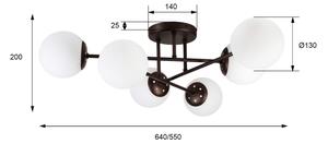 Lampadario a plafone MALENA 6xE14/5W/230V marrone/bianco