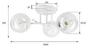 Lampadario a plafone MALENA 3xE14/5W/230V bianco/trasparente