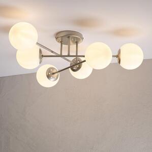 Lampadario a soffitto MALENA 6xE14/5W/230V cromo opaco/bianco