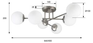 Lampadario a soffitto MALENA 6xE14/5W/230V cromo opaco/bianco