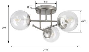 Lampadario da soffitto MALENA 3xE14/5W/230V cromo satinato/trasparente