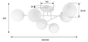Lampadario a plafone MALENA 6xE14/5W/230V bianco