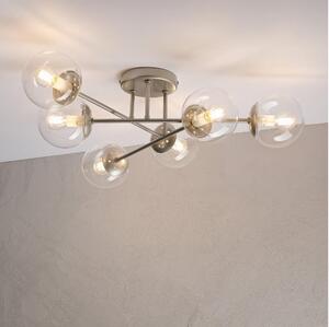 Lampadario a plafone MALENA 6xE14/5W/230V cromo opaco/trasparente