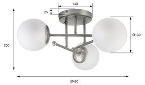 Lampadario a plafone MALENA 3xE14/5W/230V cromo opaco/bianco