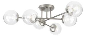 Lampadario a plafone MALENA 6xE14/5W/230V cromo opaco/trasparente