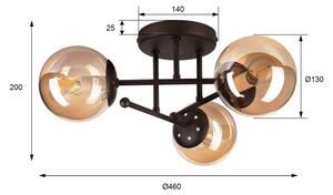 Lampadario a soffitto MALENA 3xE14/5W/230V marrone/beige fumé
