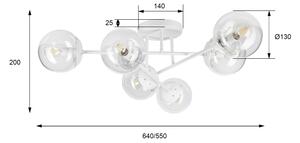 Lampadario a plafone MALENA 6xE14/5W/230V bianco/trasparente