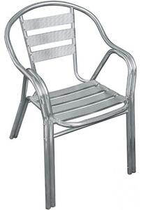 Poltrona Impilabile Double 55x60x79 h cm in Alluminio Grigio