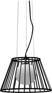 Lampada a Sospensione Ø20/35xH120 cm in Metallo Cage Nero