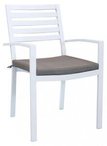 Poltrona Formentera con Cuscino 46x62x84 h cm in Alluminio Bianco