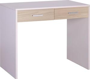 Scrivania da Ufficio 2 Cassetti 91x76x55 cm Bianco Fiammato/Olmo Chiaro