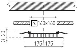 Lampada LED da incasso VEGA LED/12W/230V 2900/3900/5800K 17,5x17,5 cm nero