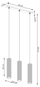Sollux SL.1575 - Lampadario a sospensione con filo KARBON 3xGU10/10W/230V nero