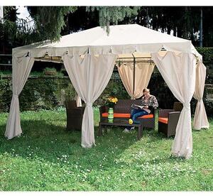 Gazebo da Giardino in Acciaio 3x4m Bauer Armonia Ecrù