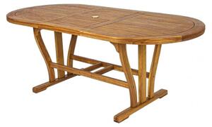 Tavolo Allungabile Ovale Double 150/200x90x74 h cm in Legno di Acacia Marrone