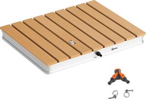 Doccia da Giardino Portatile 70x55 cm Getti d'Acqua Regolabili fino a 4 m in Polistirene Effetto Legno