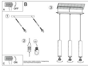Sollux SL.1486 - Lampadario a sospensione con filo LAGOS 3xGU10/10W/230V verde