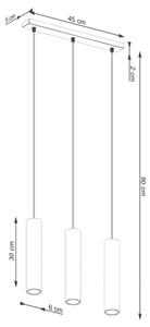 Sollux SL.1486 - Lampadario a sospensione con filo LAGOS 3xGU10/10W/230V verde