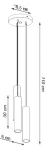 Sollux SL.1492 - Lampadario a sospensione con filo LAGOS 3xGU10/10W/230V rosso