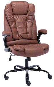 VidaXL Sedia da ufficio in pelle scamosciata marrone chiaro