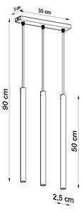 Sollux SL.1526 - Lampadario a sospensione con filo PASTELO 3xG9/8W/230V rosso
