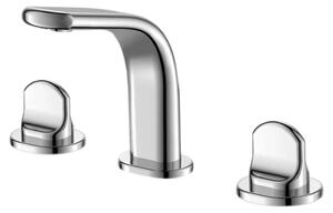Miscelatore per lavabo a 3 fori con tappo a click-clack, modello CENTO Cromo