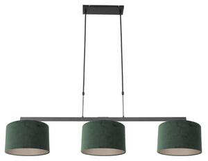 Lampada a sospensione - nero - Stang - metallo tessile - grande lampada da tavolo da pranzo - E27 - 3463ZW - Steinhauer