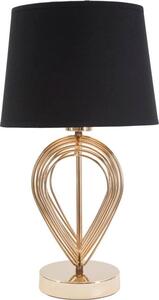 Lampada da Tavolo Maxt Ø24x44 cm in Ferro Carta e Tessuto Oro e Nero