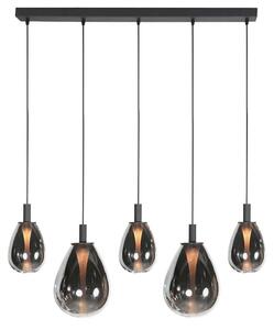 Lampada a sospensione - nero - Glimsy - vetro metallo - grande lampada da tavolo da pranzo - LED - 4197ZW - Mexlite