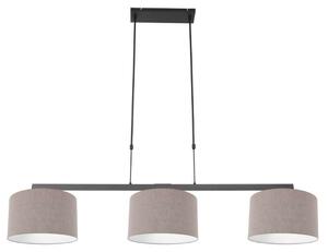 Lampada a sospensione - nero - Stang - lino metallo - grande lampada da tavolo da pranzo - E27 - 3462ZW - Steinhauer