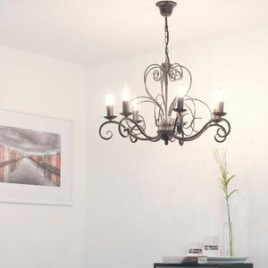 Nero Mauro 7xE14 15W Luminex lampadario rustico a sospensione