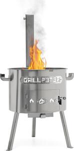 Utschak Timur Ø45cm acciaio inox 2mm con tubo di scarico Forno a legna per Kazan 12-22 litri