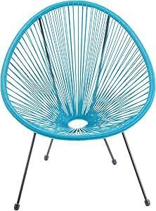 Poltrona da Giardino 72x77,5x85 cm Scooby in Acciaio e PE Azzurro