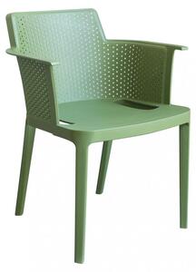 Poltrona Cathy 60x58x76,5 cm in Polipropilene Verde