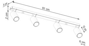 Sollux SL.1510 - Faretto RING 4xGU10/10W/230V rosso