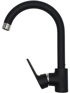 Miscelatore per lavello, miscelatore per lavello, moderno grafite/cromo, alto 27,6 cm, DOKOS