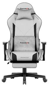 Huzaro Force 5.7 Grey - Sedia da gioco, braccioli 2D, inclinazione 155°, cuscino cervicale e lombare, poggiapiedi, SGS, 136 kg