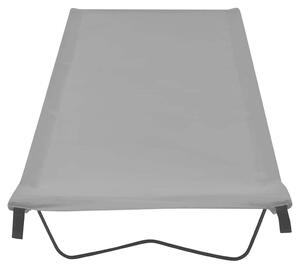 Lettino da campeggio 180x60x19 cm Tessuto Oxford e acciaio grigio