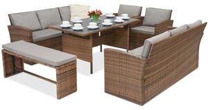 Mobili da giardino in rattan Marsylia Apetito 10 Garden Point marrone